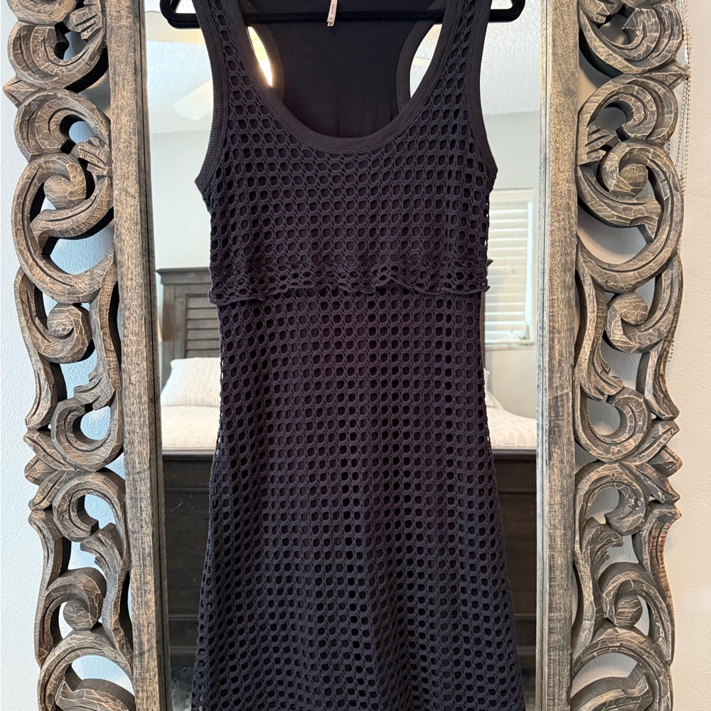 Pete Elegant Black Mesh Mini Dress